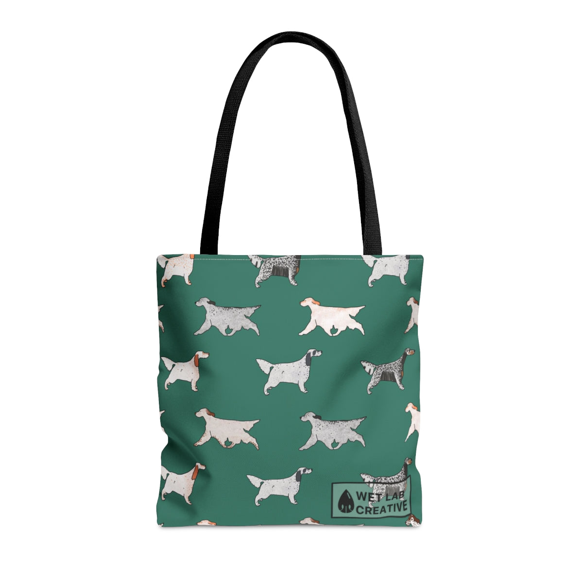 English Setter Dog Breed Tote in Black, Navy, Teal, Lavender