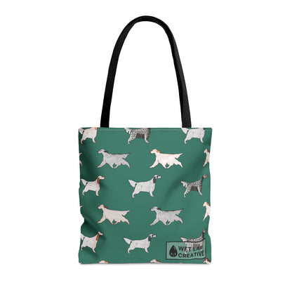 English Setter Dog Breed Tote in Black, Navy, Teal, Lavender