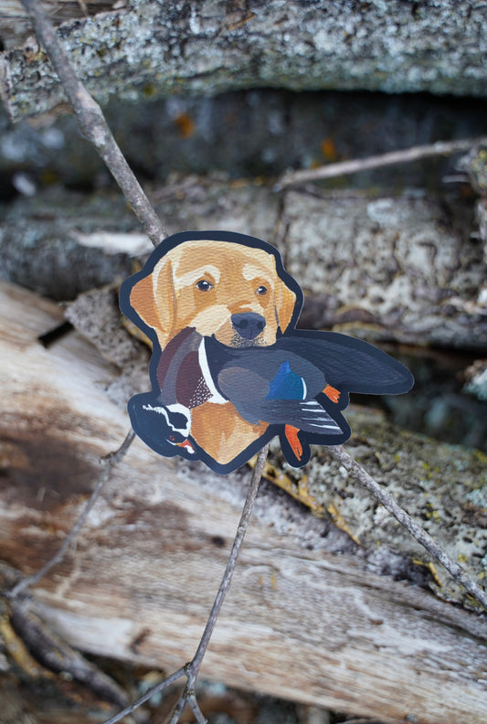 Labrador Retriever Dog Wood Duck Hunting Lab 4" Sticker Decal