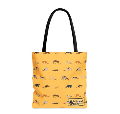 Scent work Dog Pattern Tote Bag in Lavender, Yellow, Blue, Gray, Black