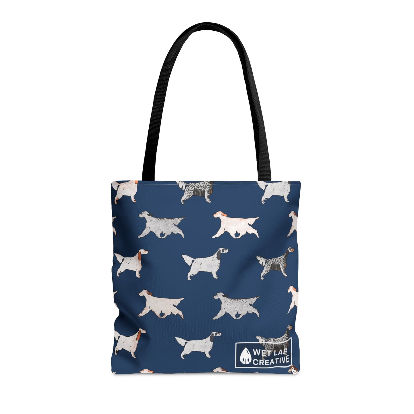 English Setter Dog Breed Tote in Black, Navy, Teal, Lavender