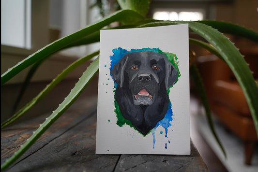 Color Splash Custom Watercolor & Gouache Pet Portrait 5x7"