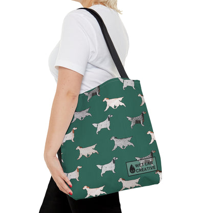 English Setter Dog Breed Tote in Black, Navy, Teal, Lavender