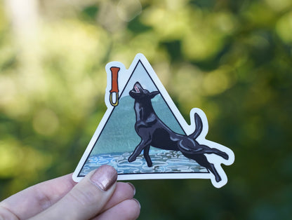 Black Labrador Retriever Dock Diving 4” Sticker Decal