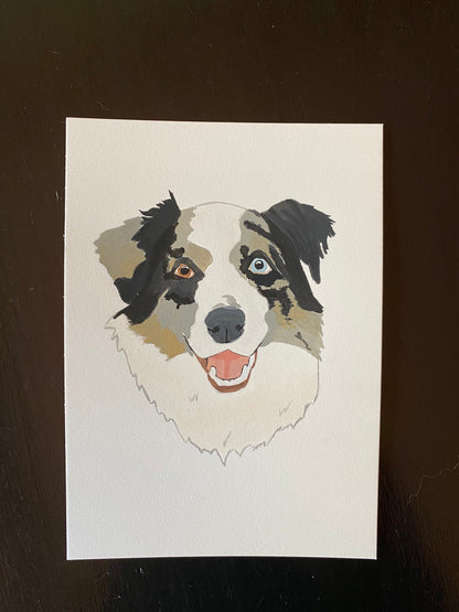 Single Pet or Multi-Pet Portrait 5x7" Paper