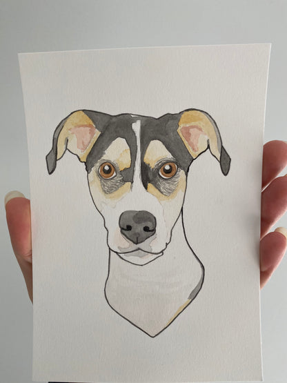 Custom Watercolor Pet Portrait 5x7"