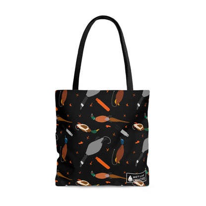 Retriever Training Dog Pattern Tote Bag in Black Lavender or Green