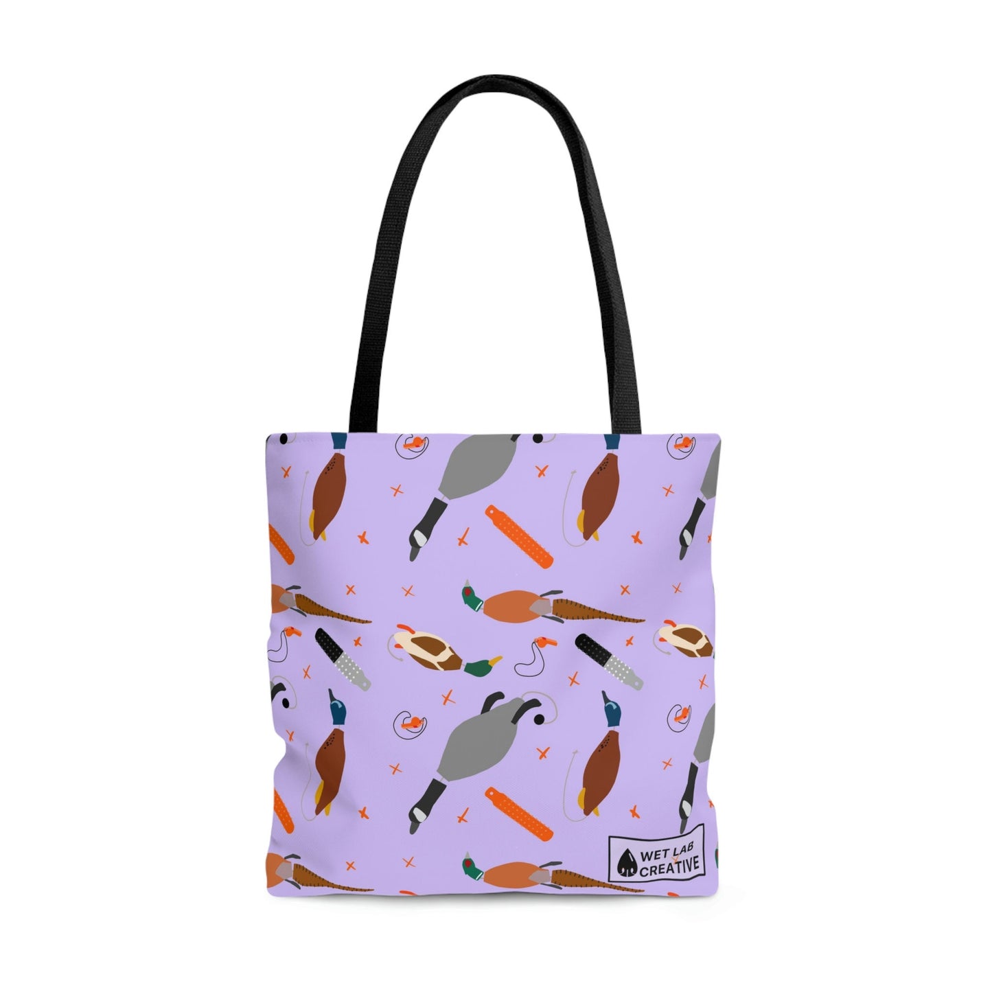 Retriever Training Dog Pattern Tote Bag in Black Lavender or Green