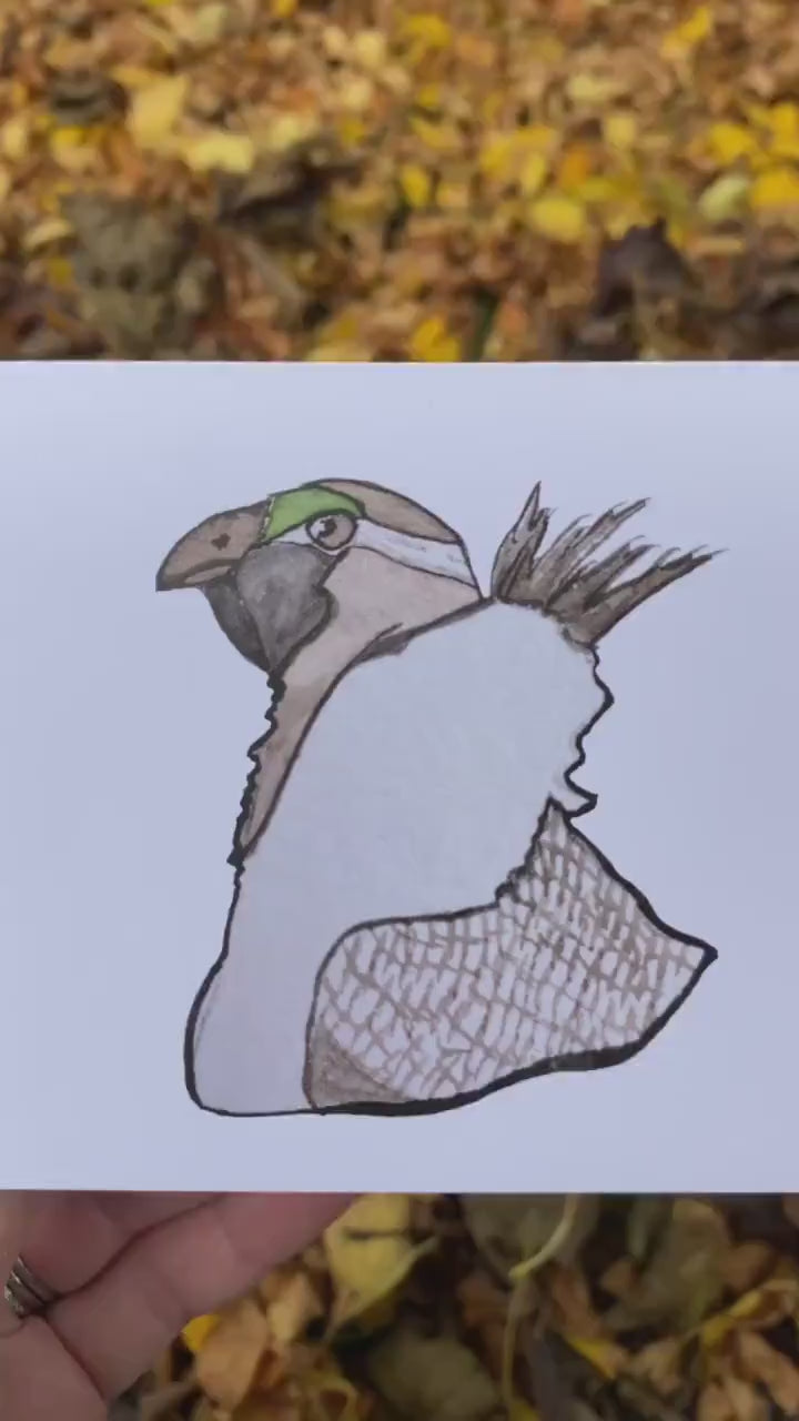 Sage Grouse Head - Game Bird Greeting Card