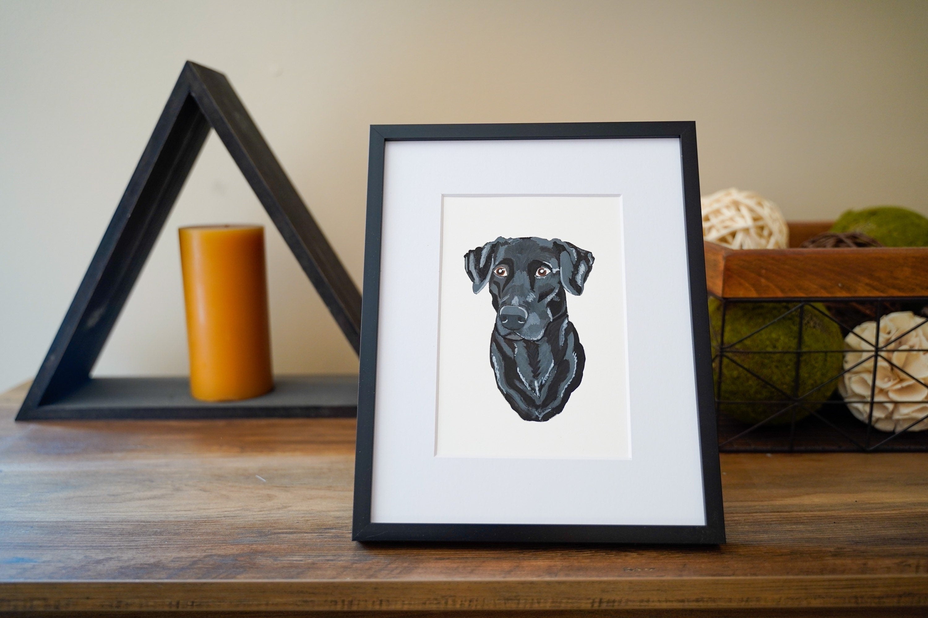 Gouache Custom Pet Portrait on 5x7" Paper