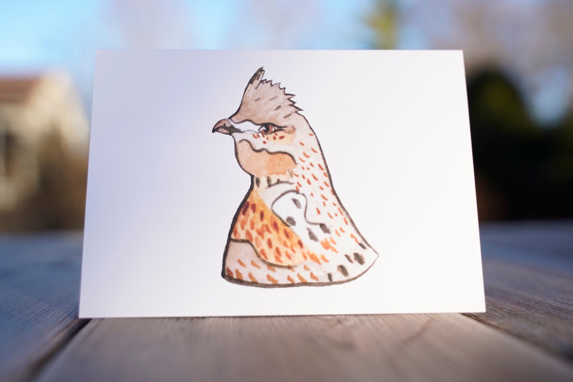 Ruffed Grouse Head - Game Bird Greeting Card
