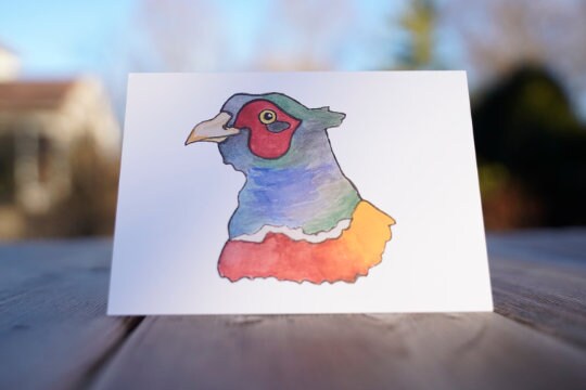 Pheasant Head - Game Bird Greeting Card
