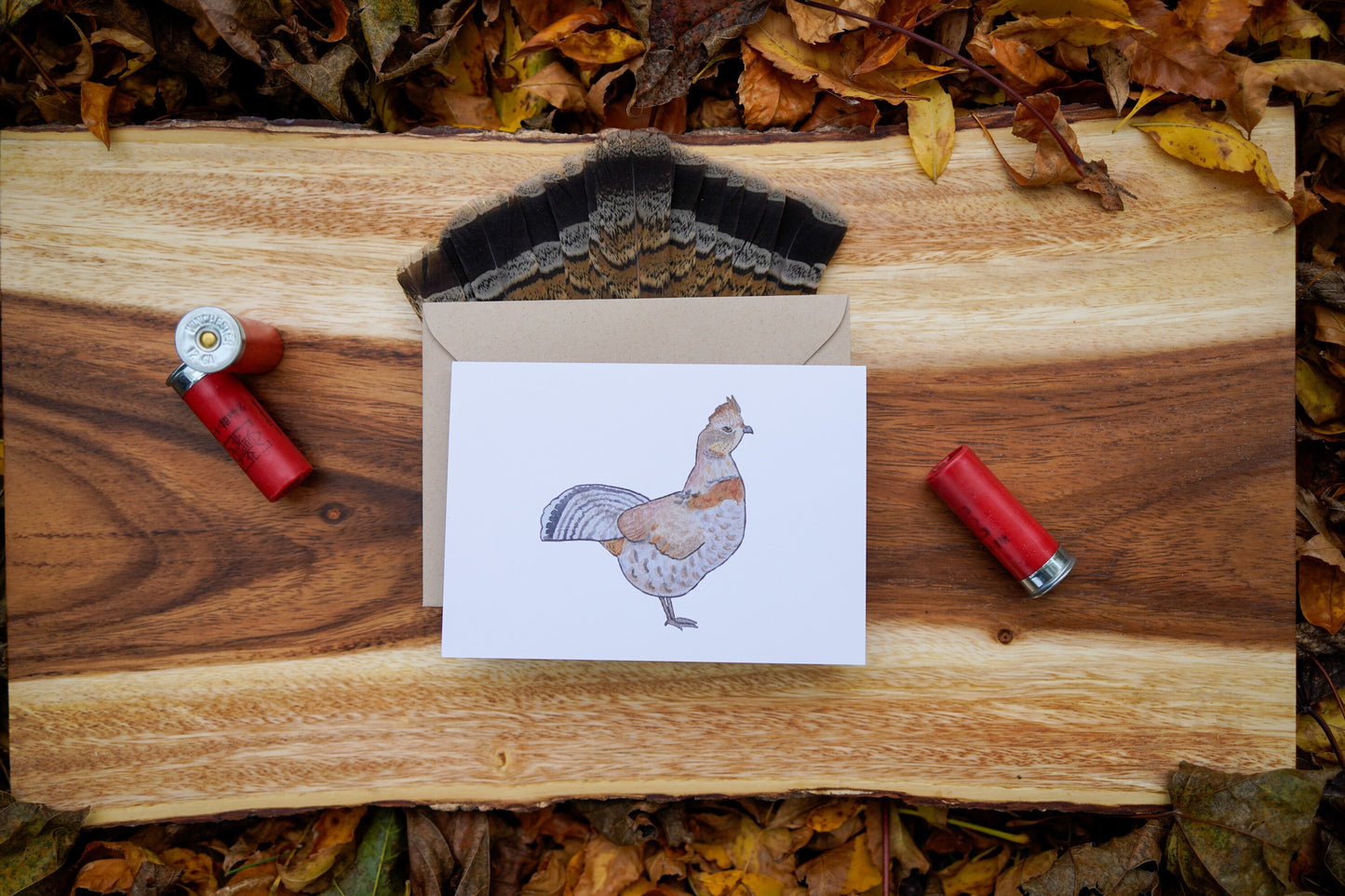 Ruffed Grouse Full Body - Game Bird Greeting Card