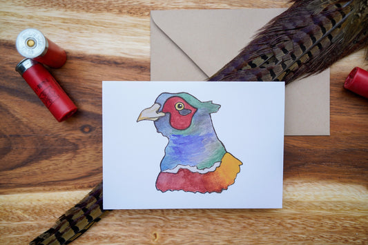 Pheasant Head - Game Bird Greeting Card