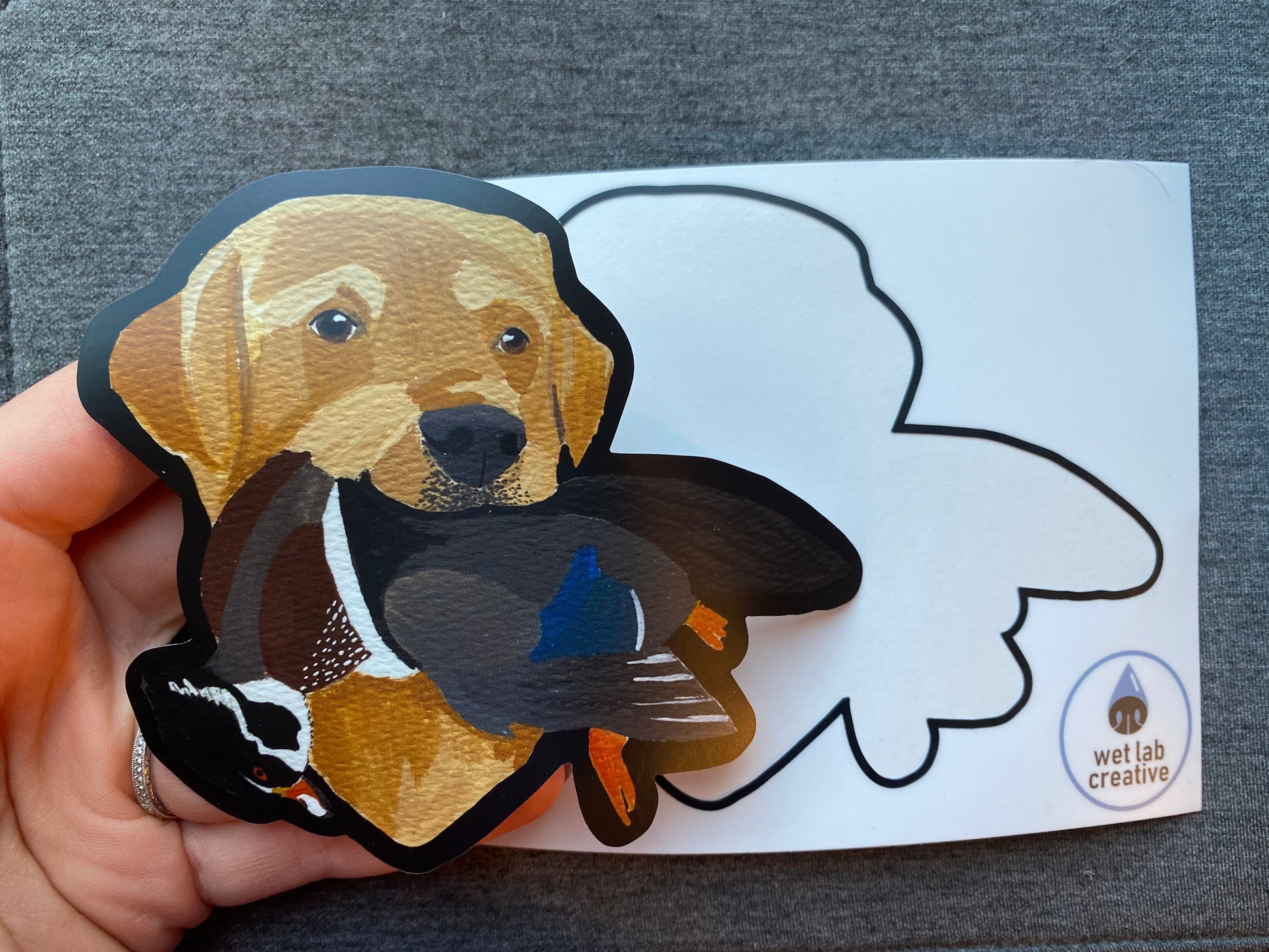 Labrador Retriever Dog Wood Duck Hunting Lab 4" Die Cut Vinyl Sticker Decal: Durable Matte-Finish