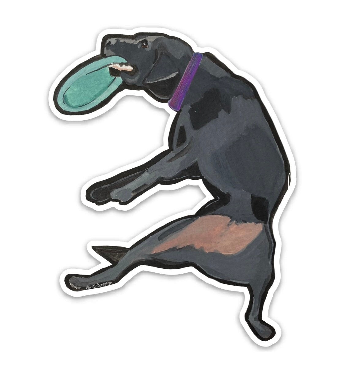 Labrador Retriever Disc Frisbee Fetch 3" Die Cut Vinyl Sticker Decal: Durable Matte-Finish
