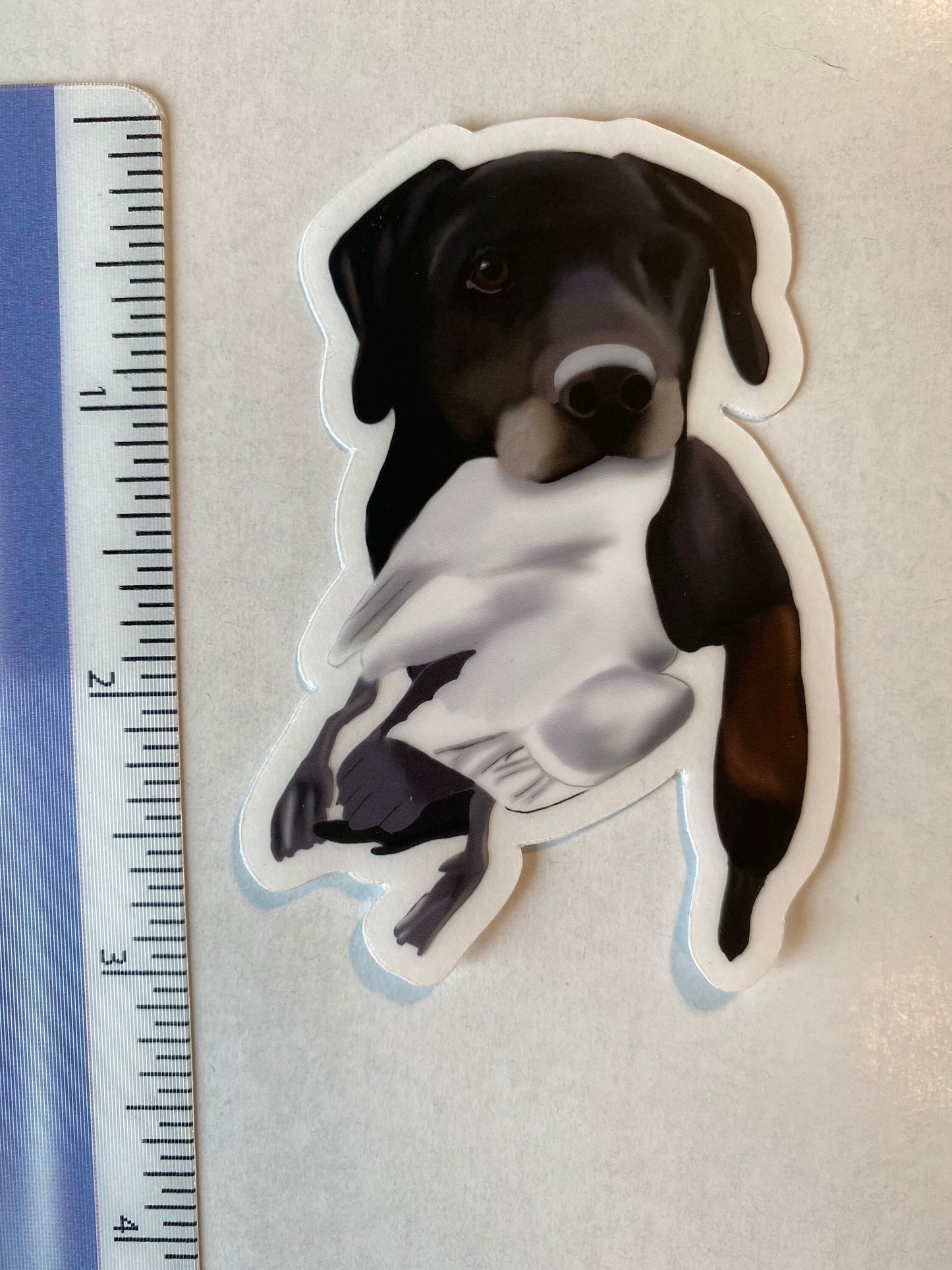 One-Eyed Black Labrador Retriever Duck Hunting Retrieving 3" Die Cut Vinyl Sticker Decal: Durable Matte-Finish