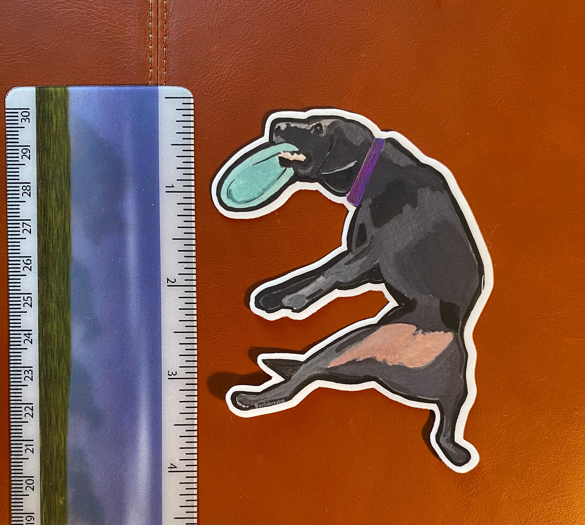 Labrador Retriever Disc Frisbee Fetch 3" Die Cut Vinyl Sticker Decal: Durable Matte-Finish