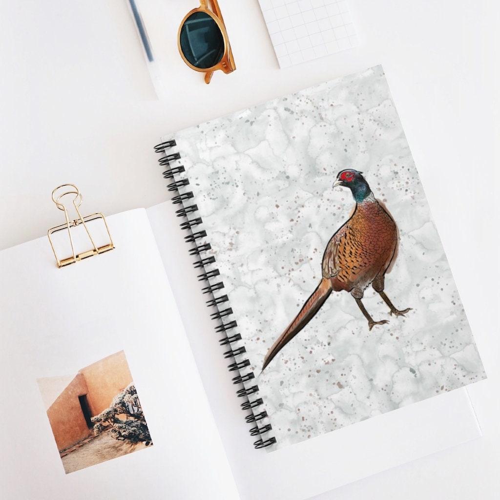 Pheasant Spiral College Ruled Line Notebook | Upland Birds Journal Diary