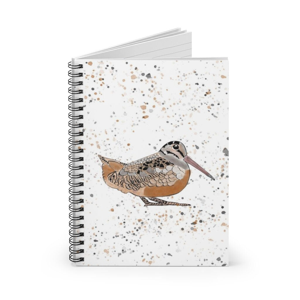 Woodcock Spiral College Ruled Line Notebook | Upland Birds Journal Diary