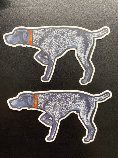 Black Roan German Shorthaired Pointer Dog Pointing Male or Female 5" Die Cut Vinyl Sticker Decal: Durable Matte-Finish