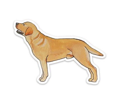 Yellow Labrador Retriever Standing Stacked 4" Die Cut Vinyl Sticker Decal: Durable Matte-Finish