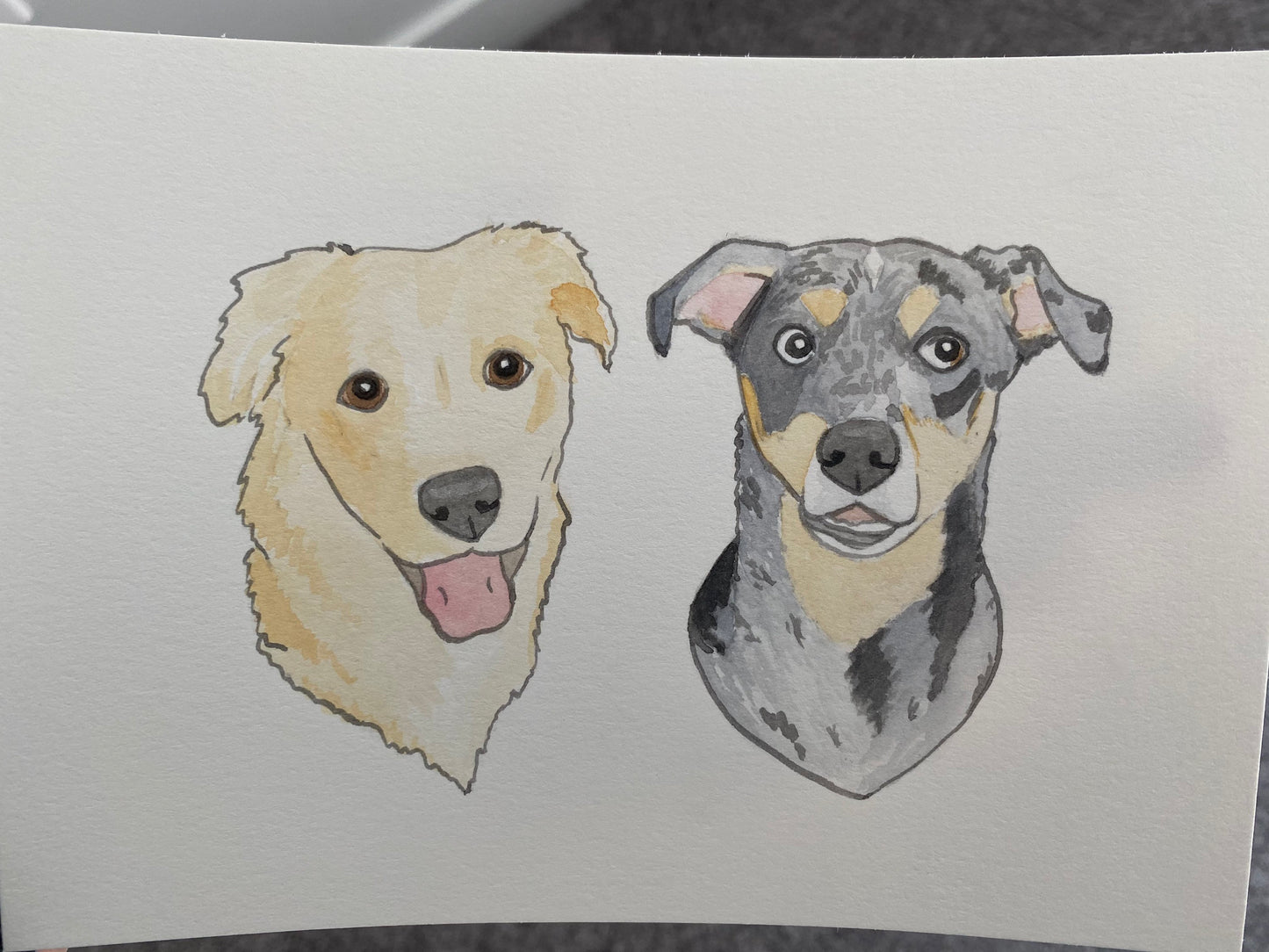 Custom Watercolor Pet Portrait 5x7"