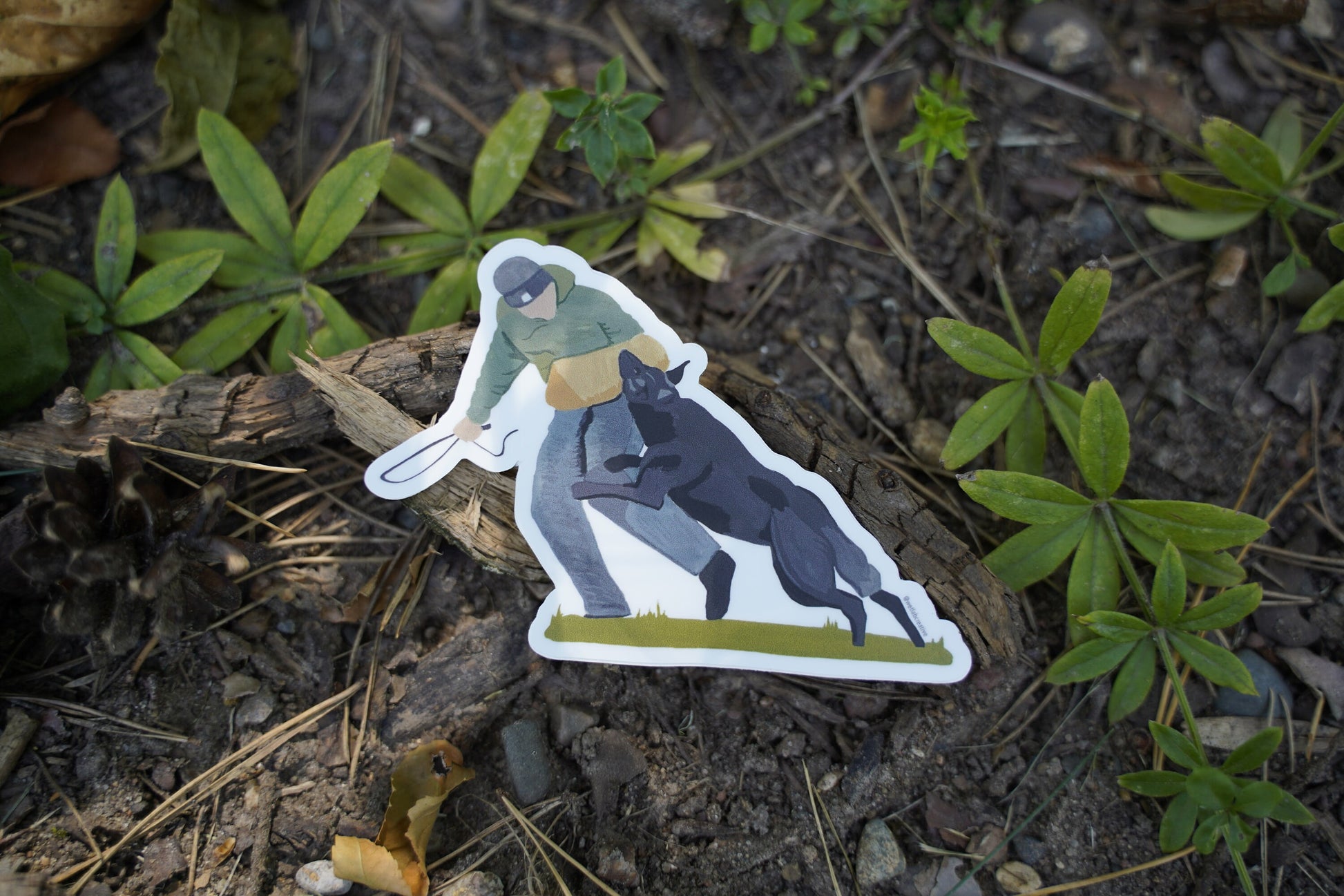 German Shepherd Dog Bite Sport V2 4" Die Cut Vinyl Sticker Decal: Durable Matte-Finish